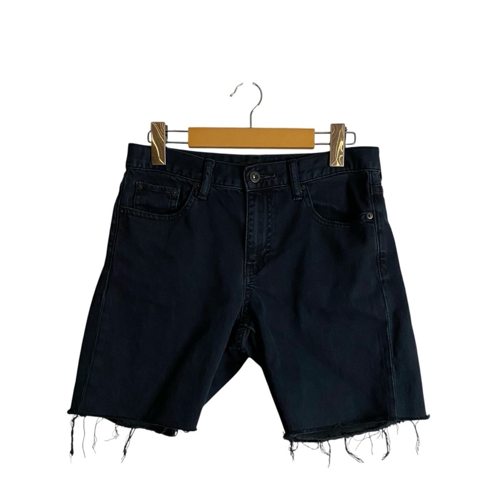 Uniqlo Women's Dark Wash Raw Hem Cut Off Denim Shorts